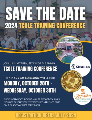 2024 TCOLE Training Conference - Monday, October 28th to Wednesday, October 30th